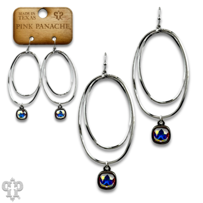 Double oval earring with crystals from Swarovski®