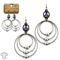 Pearl bead circle earring with crystals from Swarovski®