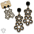 Double flower charm earring with crystals from Swarovski®