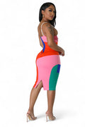 Multicolor Bra Cup Midi Dress
