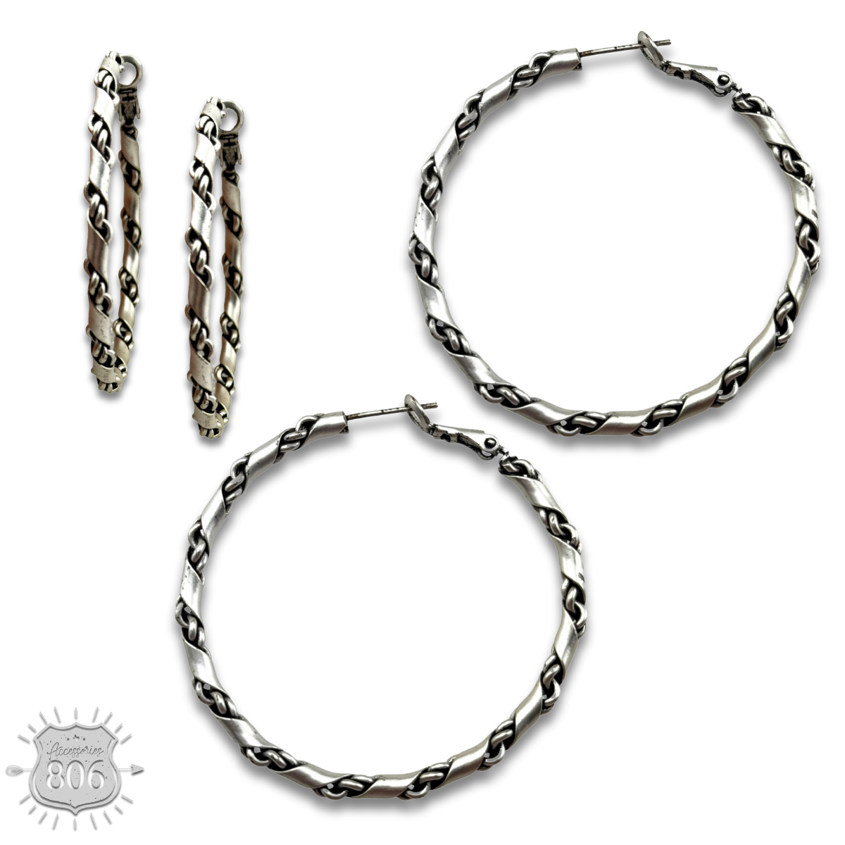 Chain twist wrap hoop earring