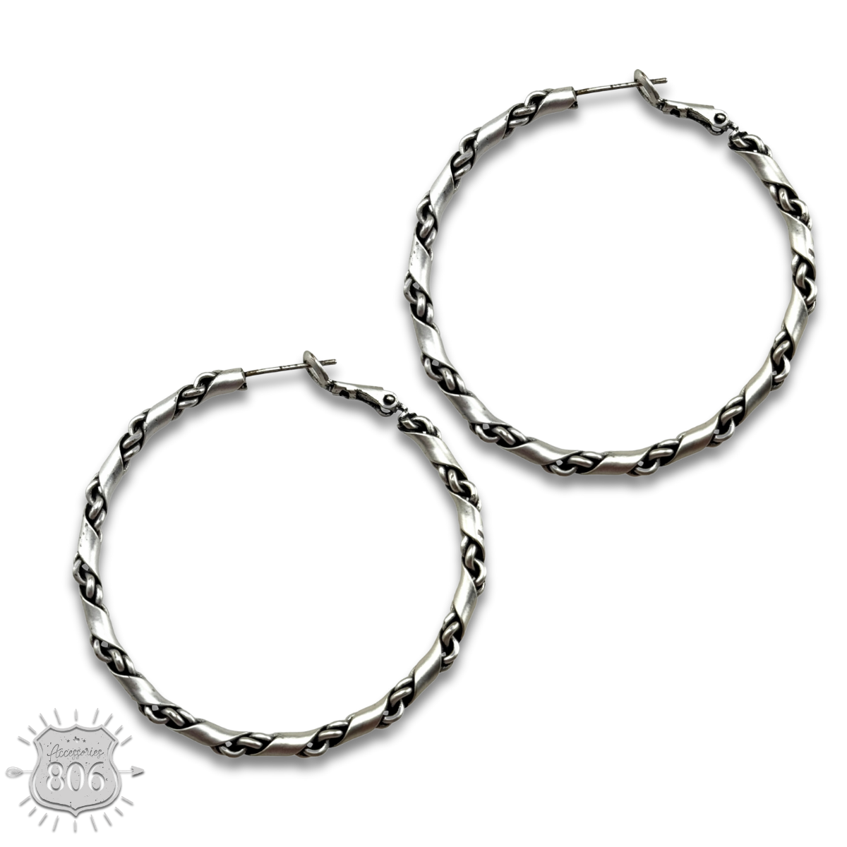 Chain twist wrap hoop earring