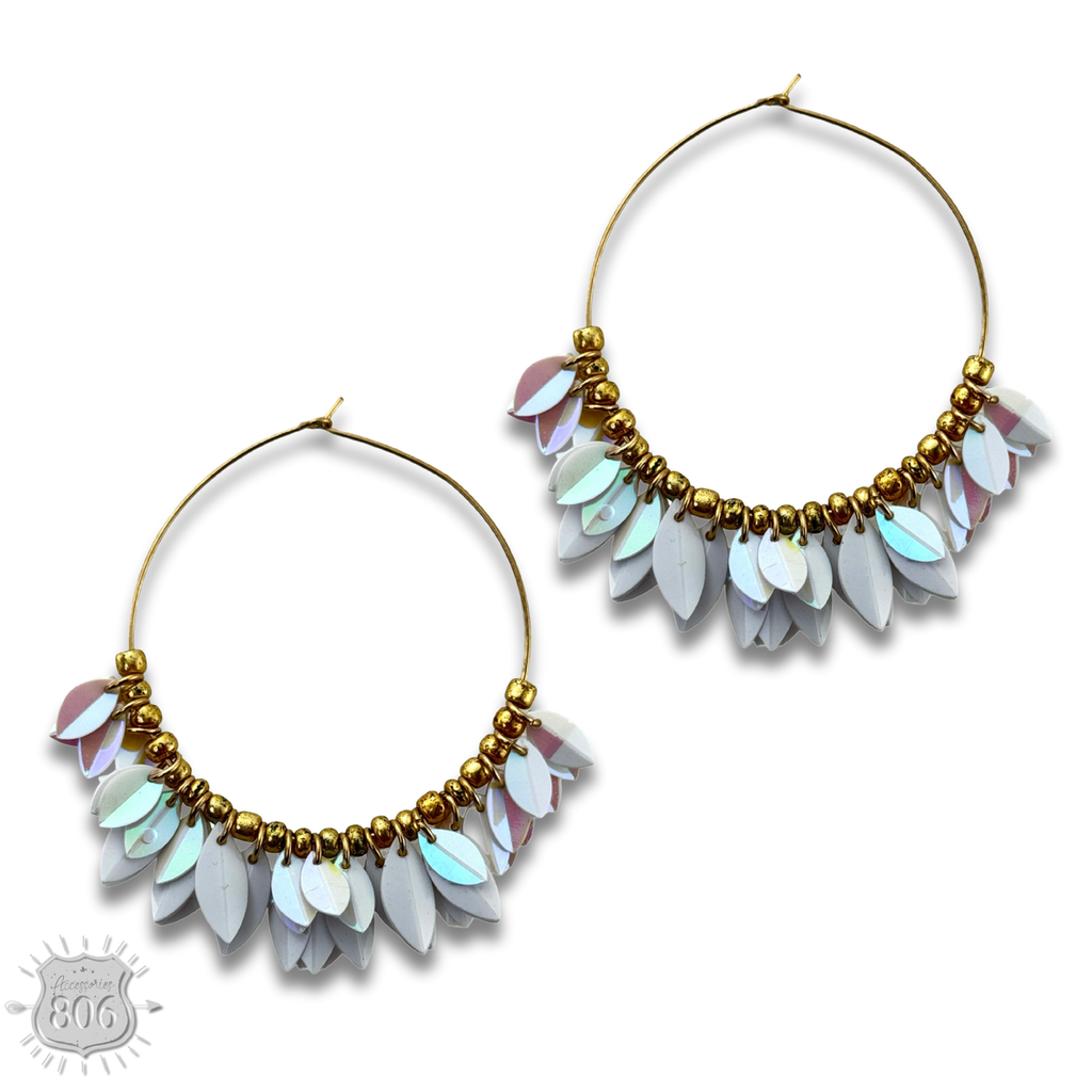 Petal fringe hoop earring - LC