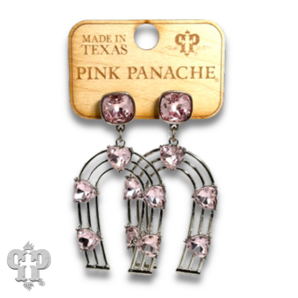 Horseshoe and rhinestone heart earring with crystals from Swarovski®