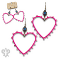 Bead wrapped heart earring with crystals from Swarovski®- LC
