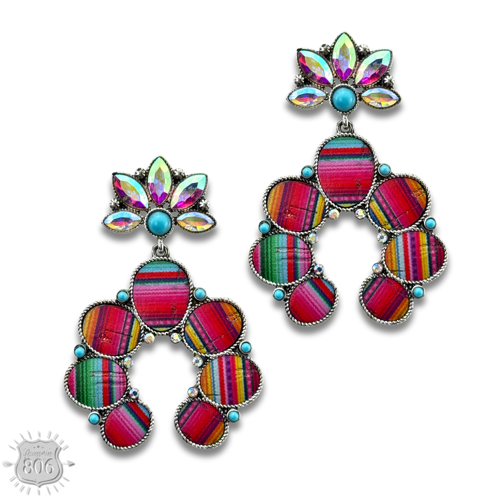 Serape horseshoe earring
