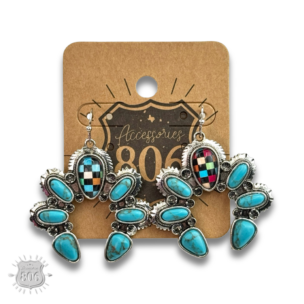Checkerboard naja style earring