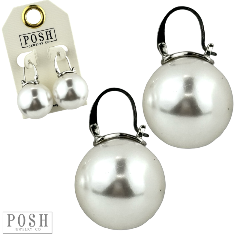 Pearl drop earring, large