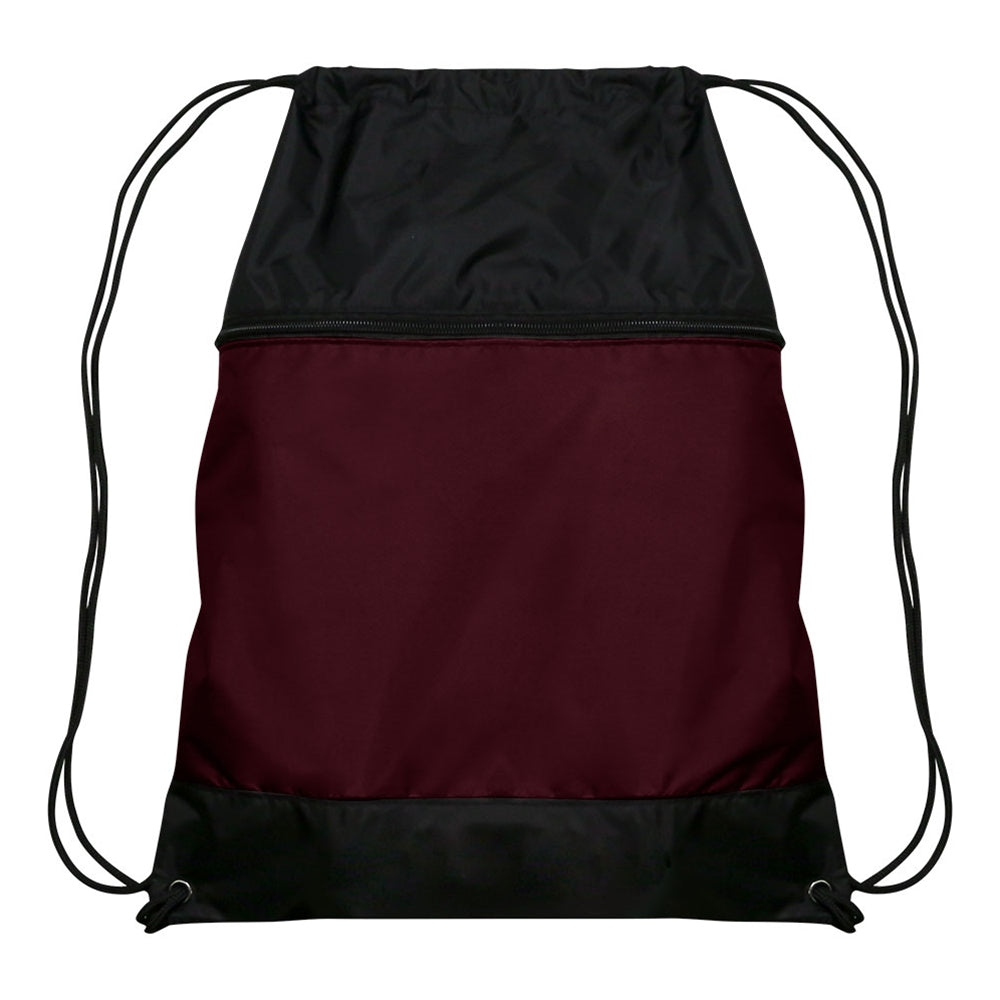 CHAMPRO SPORTSWEAR DRAWSTRING BAG WITH ZIPPER POCKET