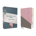 Niv, Personal Size Bible, Large Print, Leathersoft, Pink/Gray, Red Letter Edition, Comfort Print - Imitation Leather