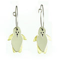 Dancing Penguins Mixed Metal Earrings