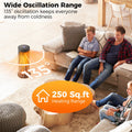 17 Inch 1500W Portable Tower Space Heater with 135 Oscillation-Black