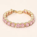 Square CZ Link Tennis Toggle Bracelet