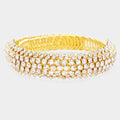 Rhinestone Statement Adjustable Evening Bracelet