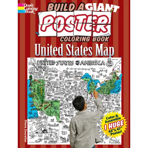 Build a Giant Poster Coloring Book -- United States Map - Paperback