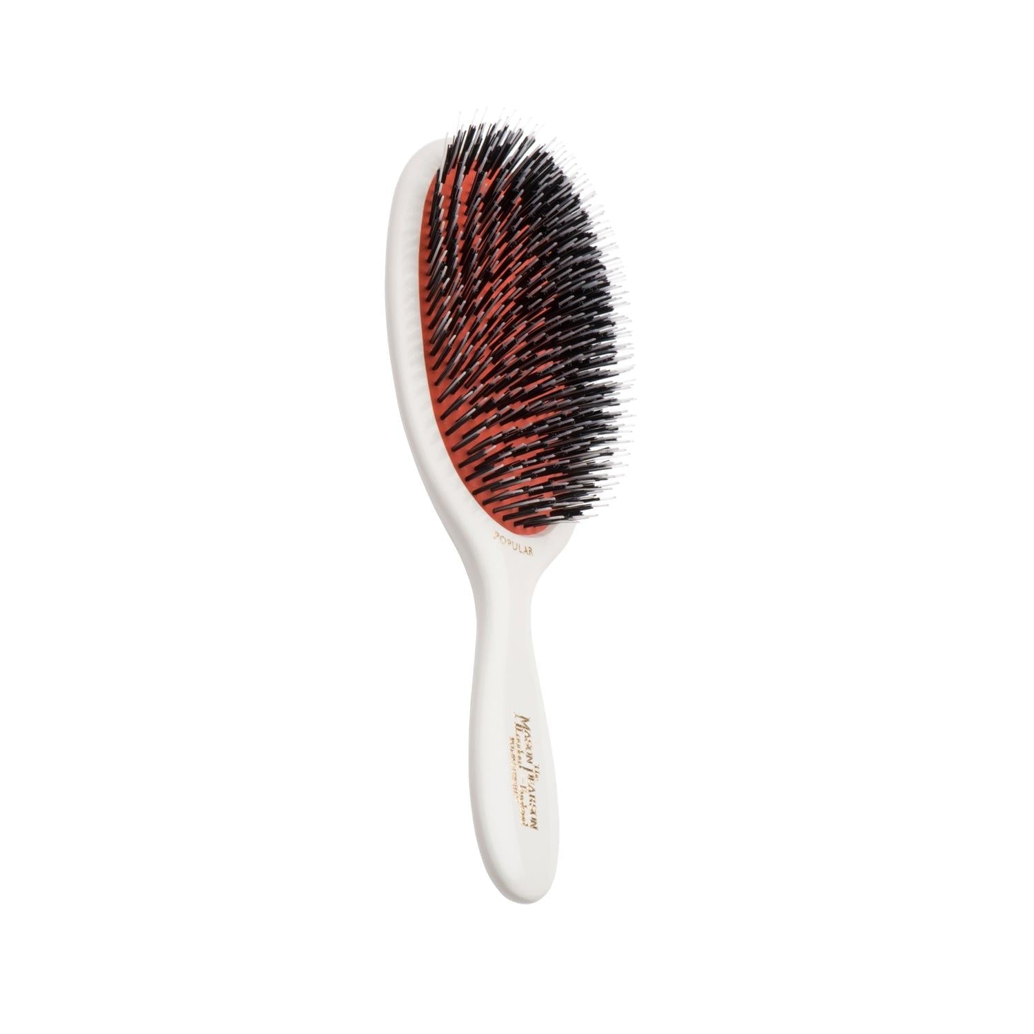 Mason Pearson Popular BN1 Ivory Bristle Nylon Wide Hair Brush - Detangling, Smoothing & Scalp Stimulation
