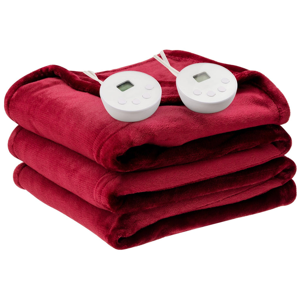 62 x 84 Inch Twin Size Electric Heated Throw Blanket with Timer