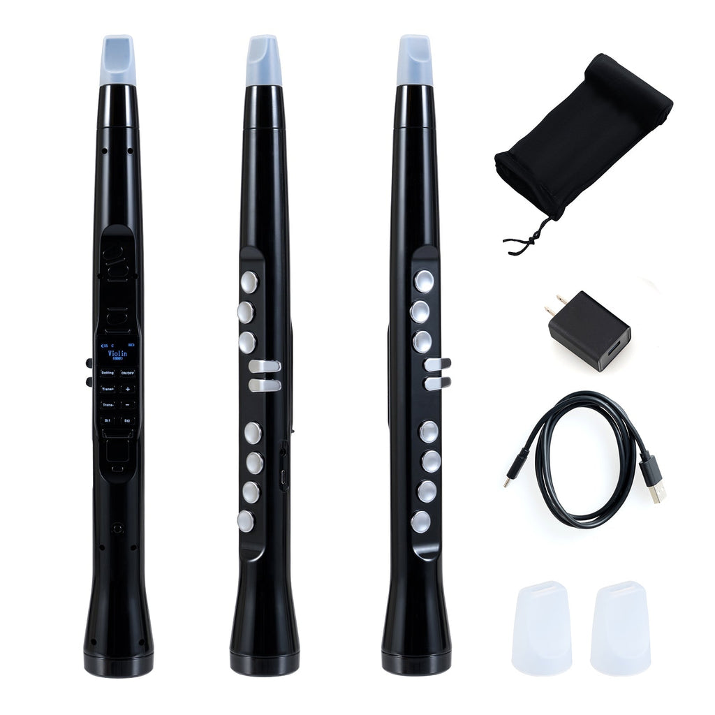 Electronic Wind Instrument Synthesizer Rechargeable Digital Saxophone-Black