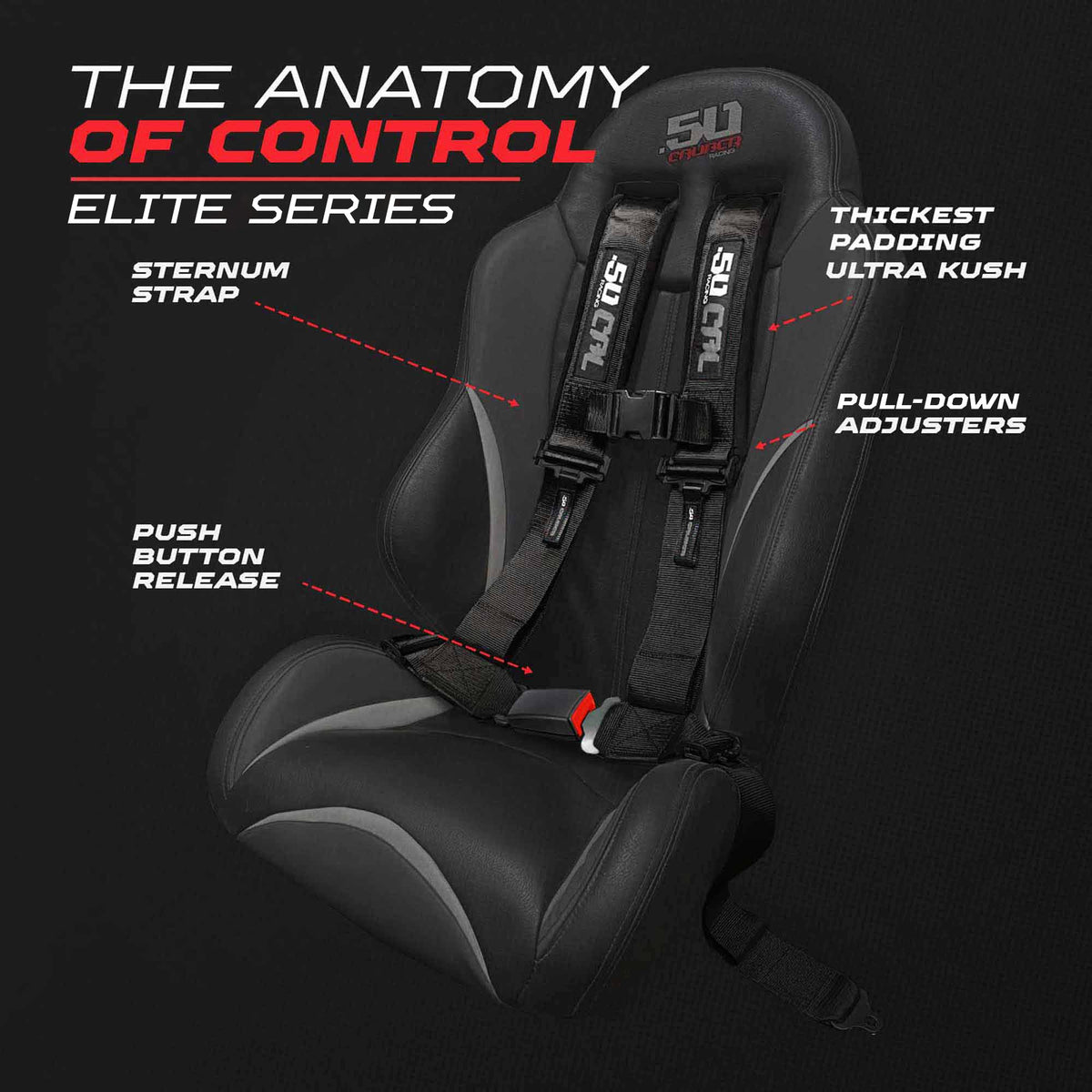 Elite Series 2" & 3" 4 point Harness with push button release