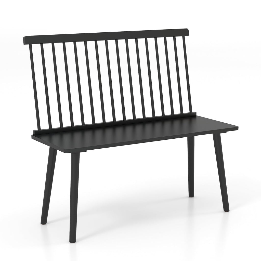 Entryway Bench for 2 with Spindle Back for Kitchen Dining Room Hallway