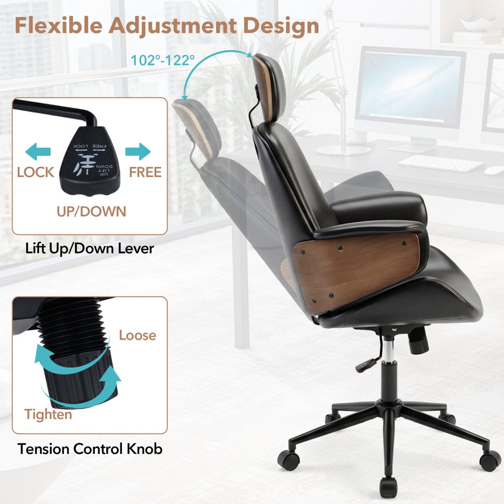 Ergonomic Office Chair with Headrest Adjustable Height for Home Office and Study