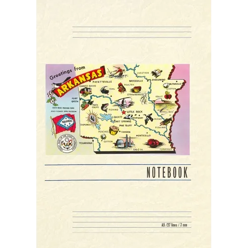Vintage Lined Notebook Greetings from Arkansas - Paperback