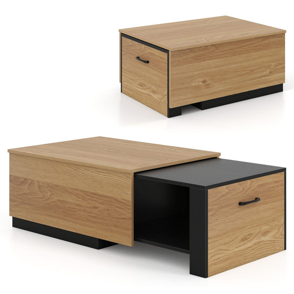 Extendable Coffee Table with Hidden Storage Compartment