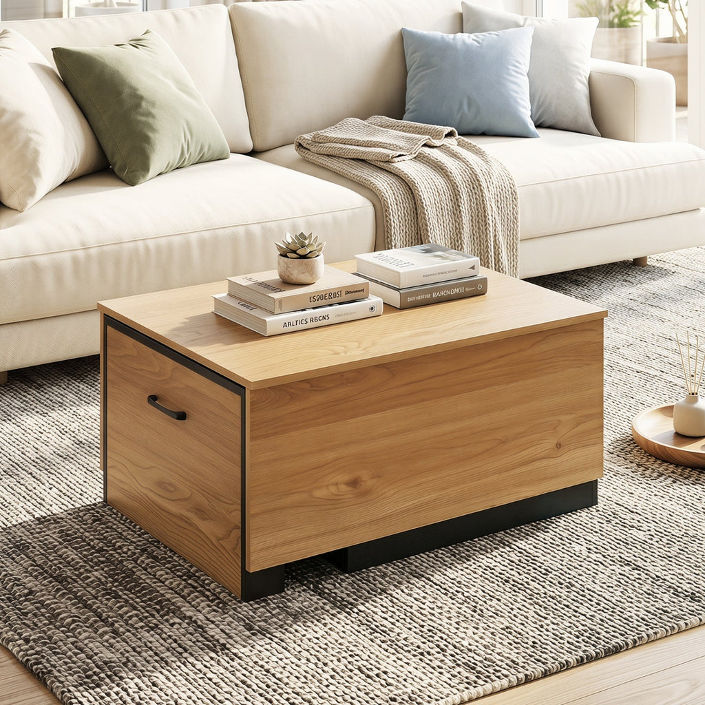 Extendable Coffee Table with Hidden Storage Compartment
