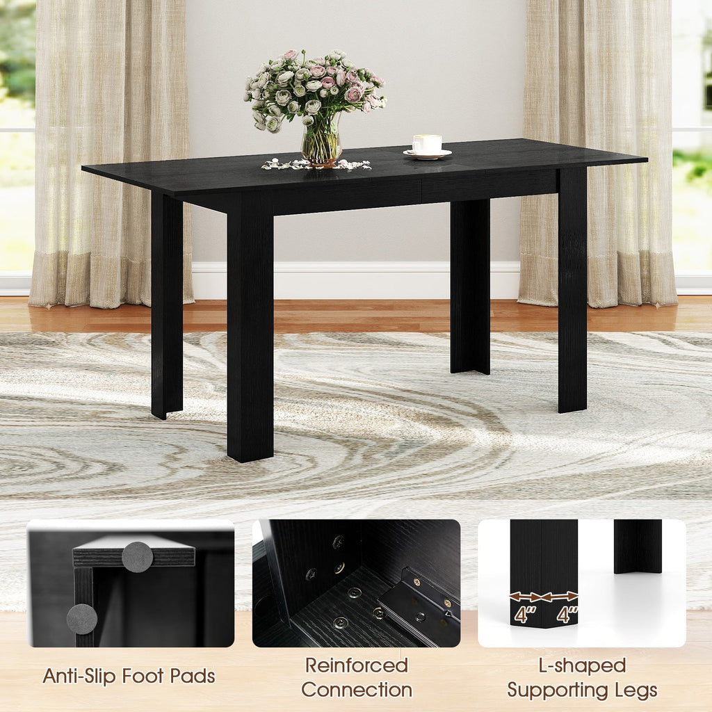 Extendable Dining Table for 4-8 People 47"-62" Large Rectangular Kitchen Table
