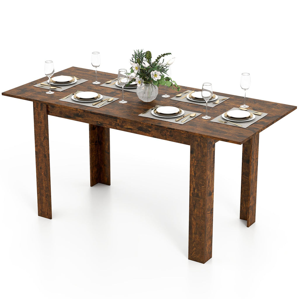 Extendable Dining Table for 4-8 People 47"-62" Large Rectangular Kitchen Table