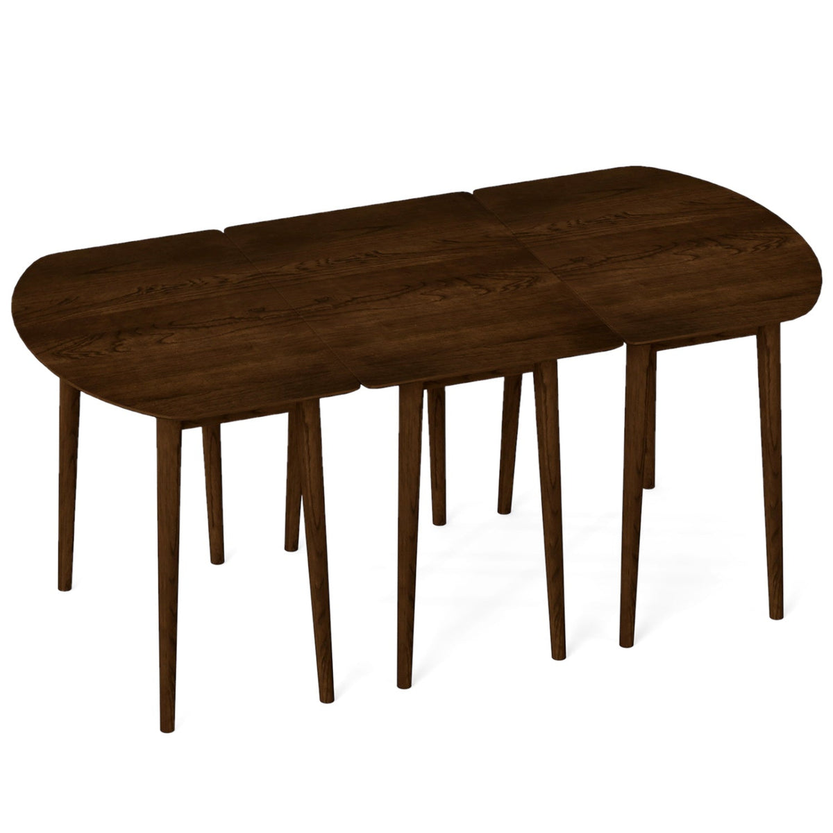 Extendable Dining Table Set with 2 Half-Round and 1 Rectangular Tables