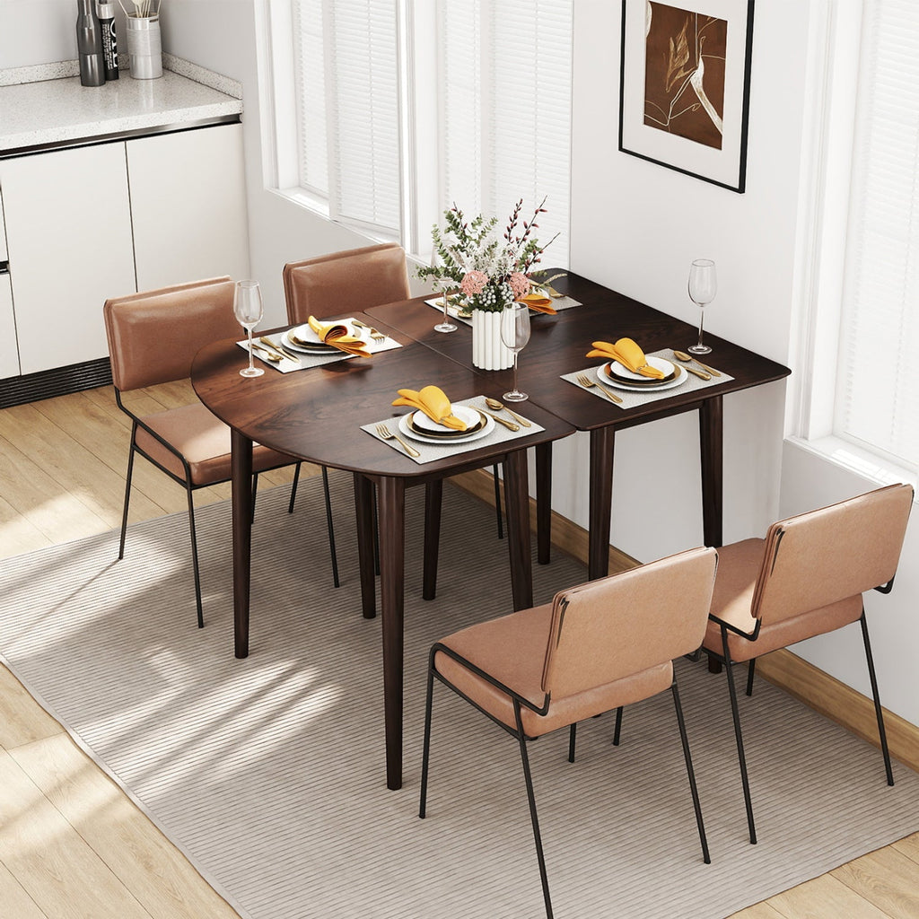 Extendable Dining Table Set with 2 Half-Round and 1 Rectangular Tables