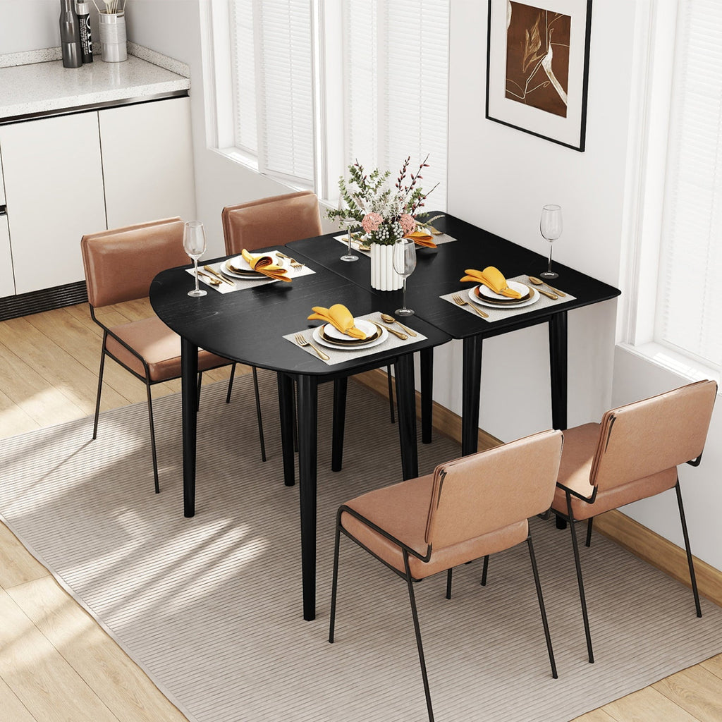 Extendable Dining Table Set with 2 Half-Round and 1 Rectangular Tables