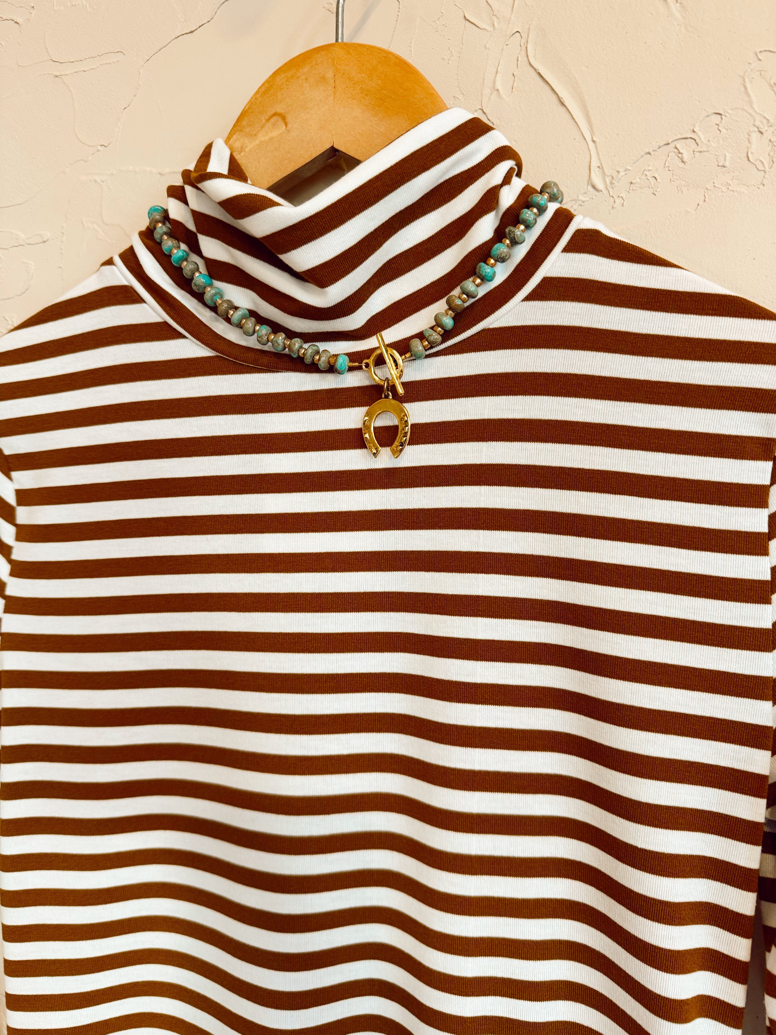 The Turner Top in Brown & White