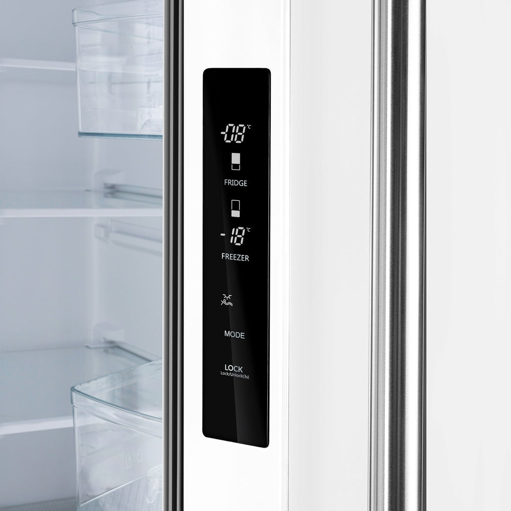 Forno Gallipoli Espresso 30-Inch White French Door Refrigerator, Bottom Freezer, 17.5 Cu. Ft., No Frost, Ice Maker