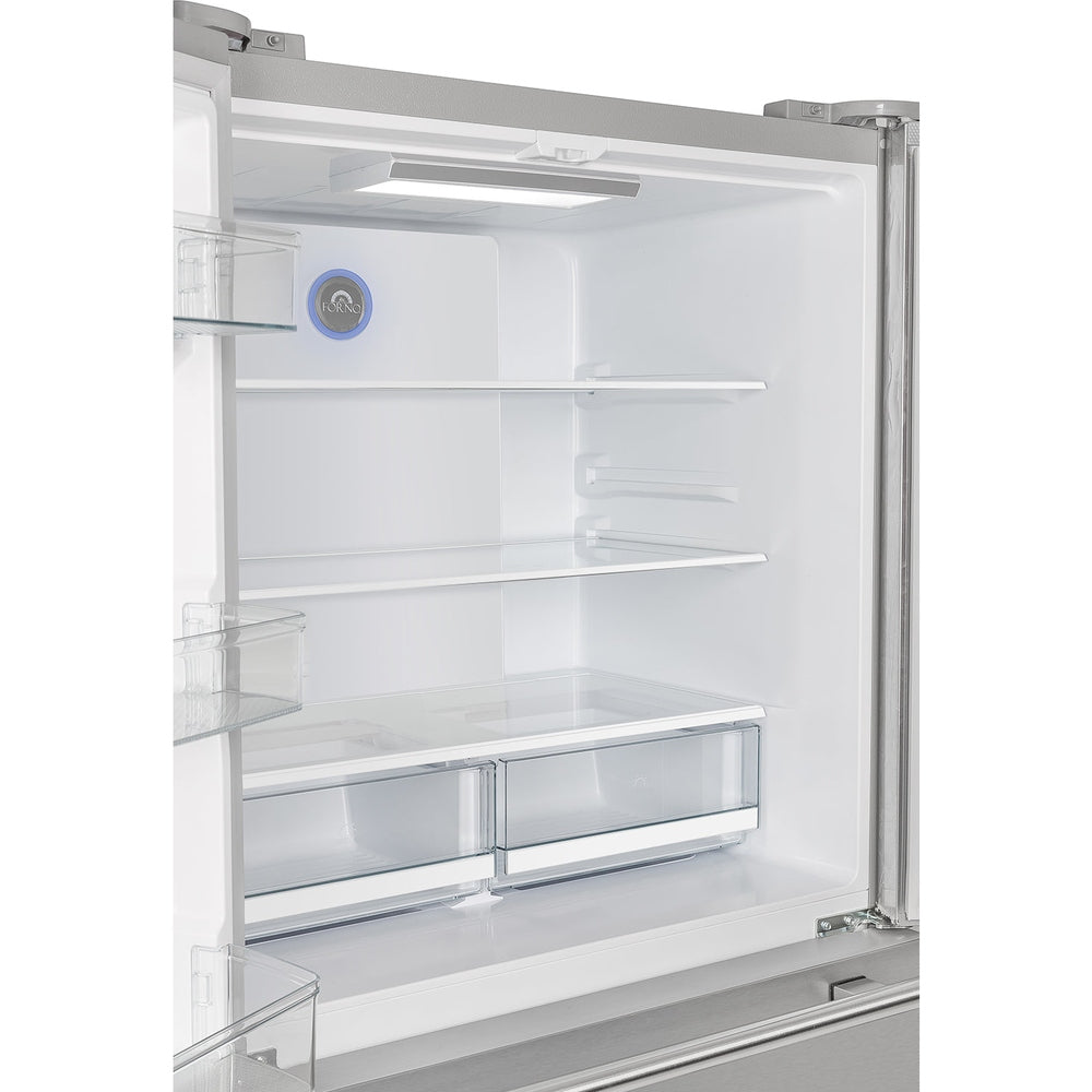 Forno Moena 40-Inch French Door Refrigerator, Stainless Steel, 19.2 cu.ft, Decorative Grill, ENERGY STAR Certified