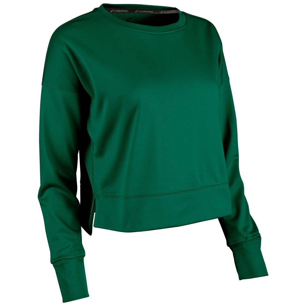 CHAMPRO SPORTSWEAR LINEUP FLEECE WOMEN'S CROP CREW