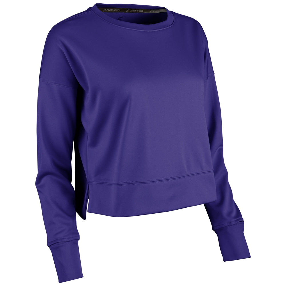 CHAMPRO SPORTSWEAR LINEUP FLEECE WOMEN'S CROP CREW