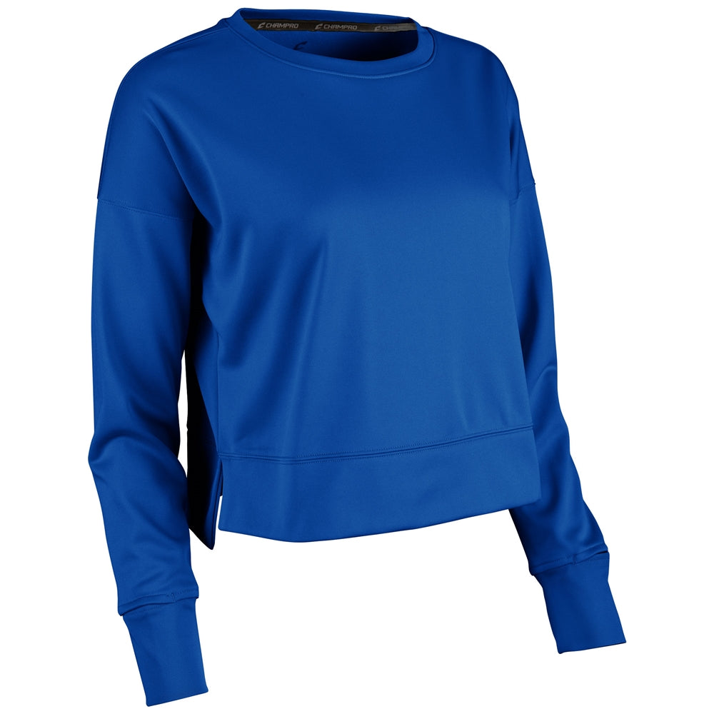 CHAMPRO SPORTSWEAR LINEUP FLEECE WOMEN'S CROP CREW