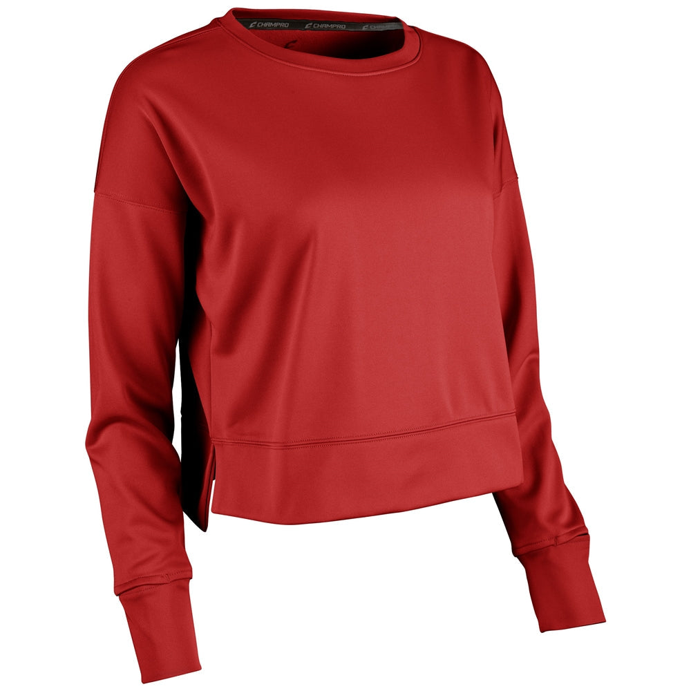 CHAMPRO SPORTSWEAR LINEUP FLEECE WOMEN'S CROP CREW