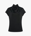 Fluid Cowl Neck Top | Black