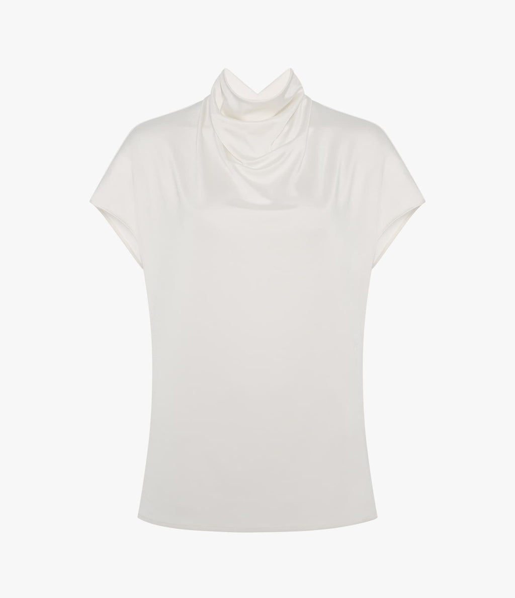 Fluid Cowl Neck Top | Off White