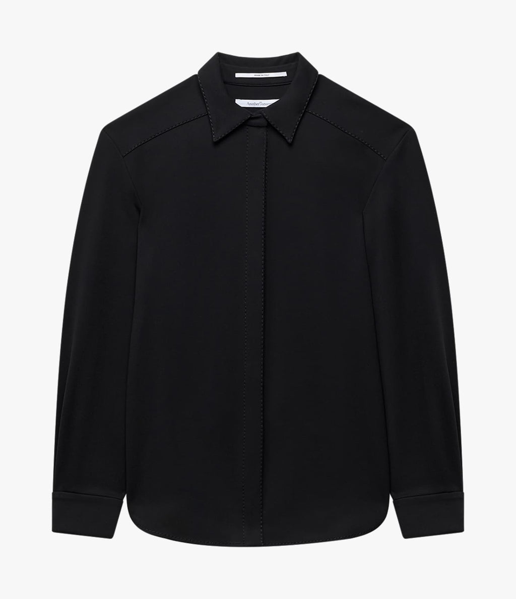 Fluid Jersey Blouse | Black