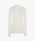 Fluid Long Sleeve Polo | Off White