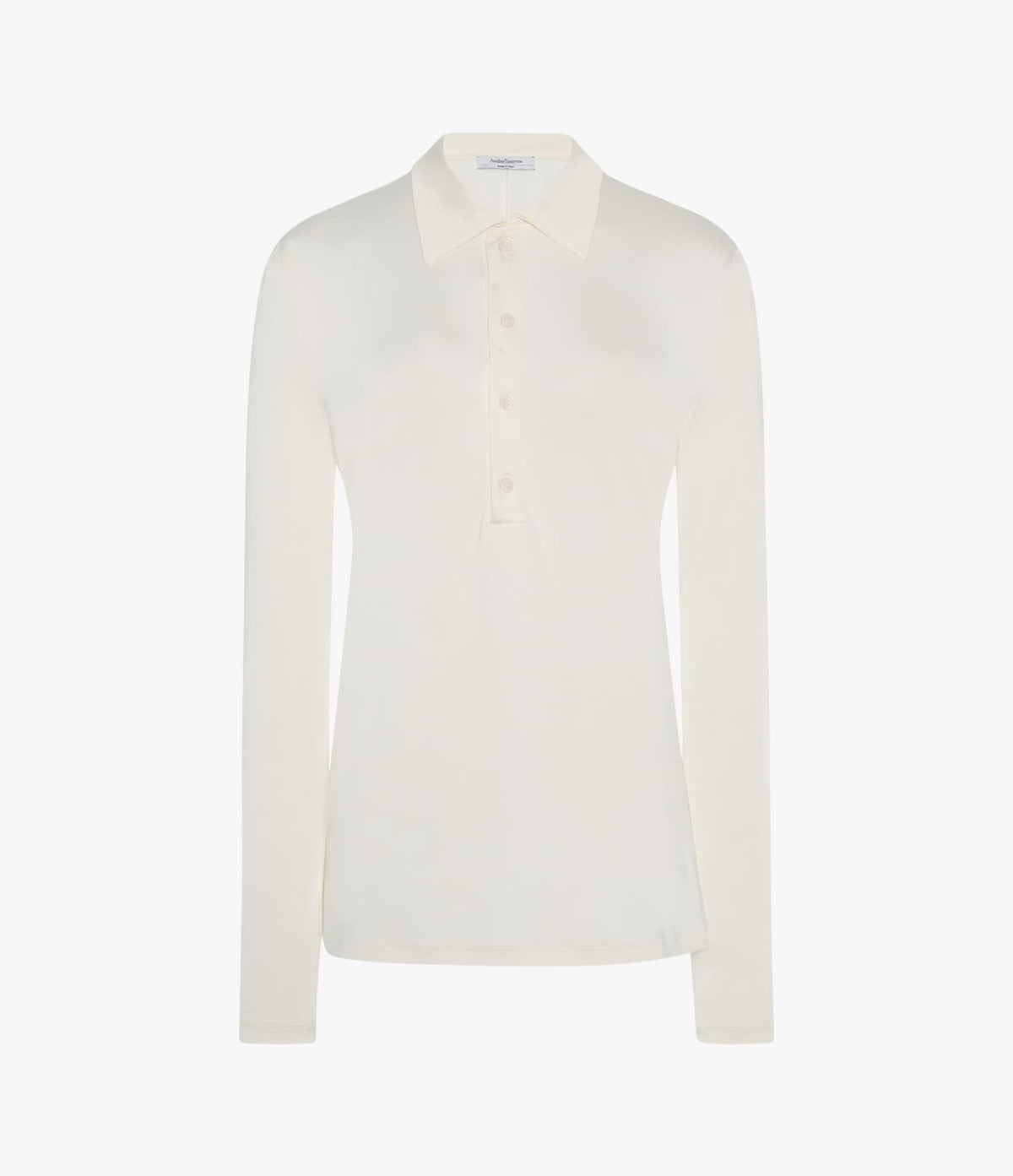 Fluid Long Sleeve Polo | Off White