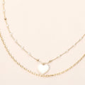 Mother of Pearl Heart Pendant Layered Necklace