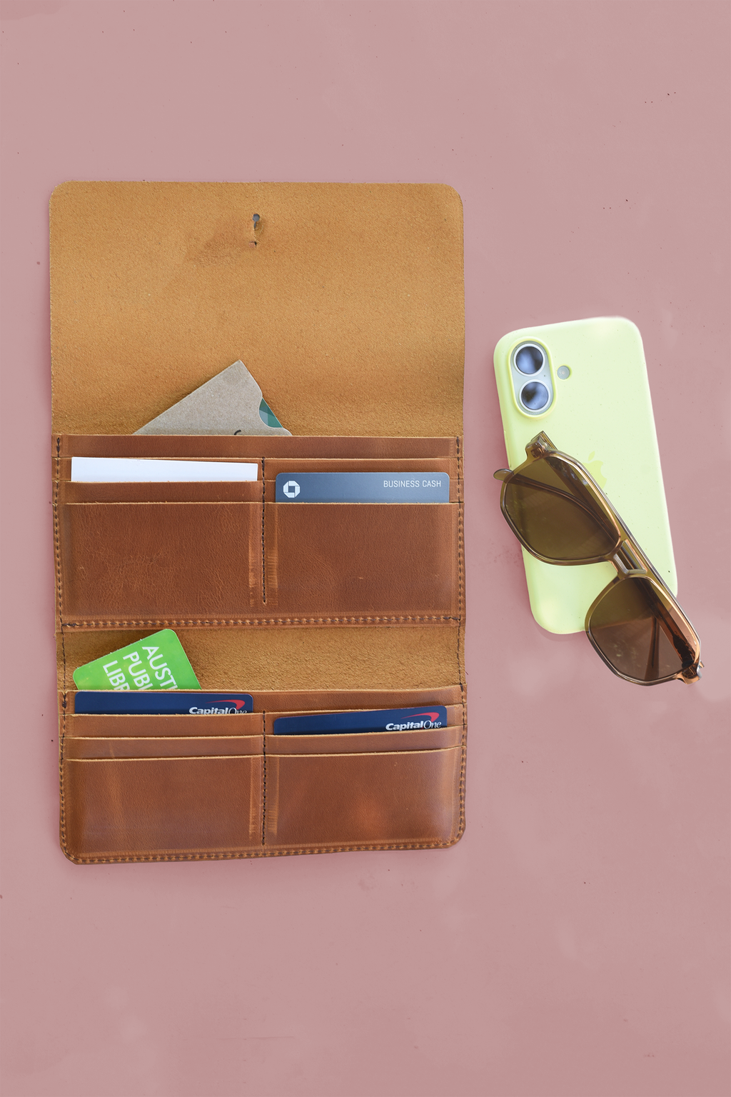 Fold Over Leather Wallet