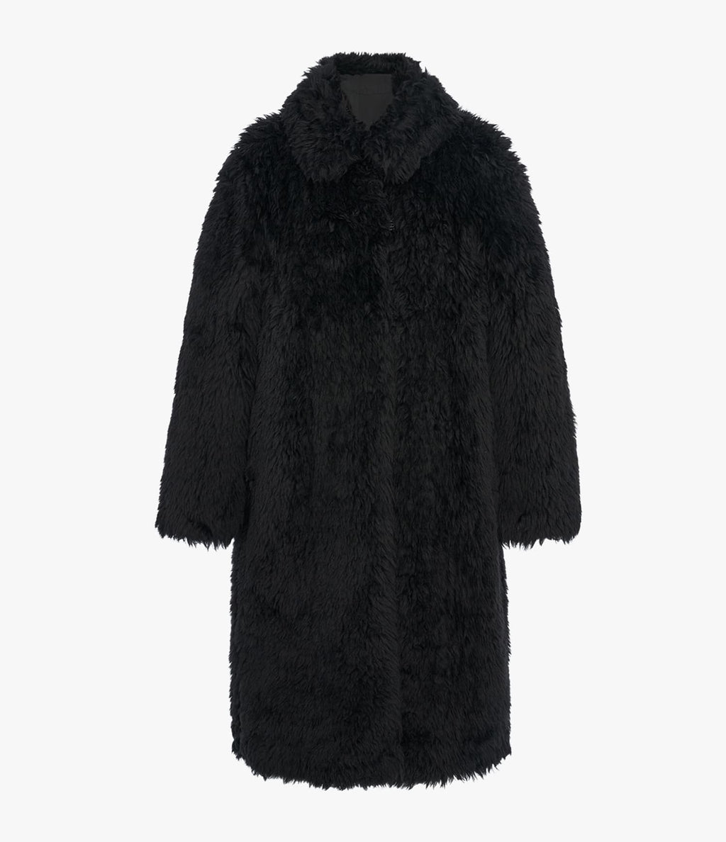 Fur Balmacaan | Black