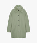 Fur Collar Balmacaan | Celadon