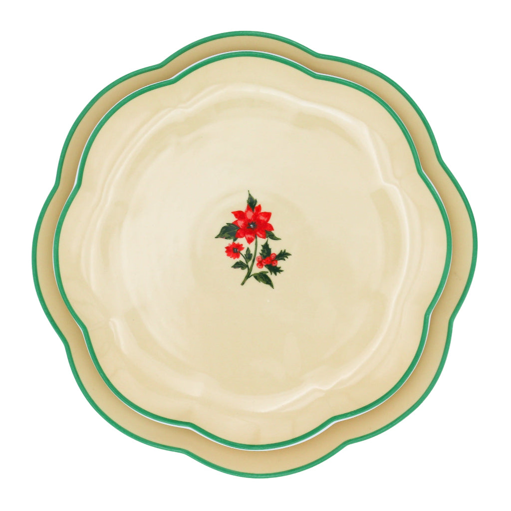 Fabled Flora Scalloped Dinner Plate - Case of 12 Plates (+3 Bonus Plates)